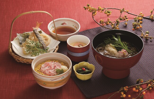 かにちらしとかに入り牡蠣天そば膳 1,399円(税込1,538円) かにちらしとかに入り牡蠣天そば膳 1,399円(税込1,538円)