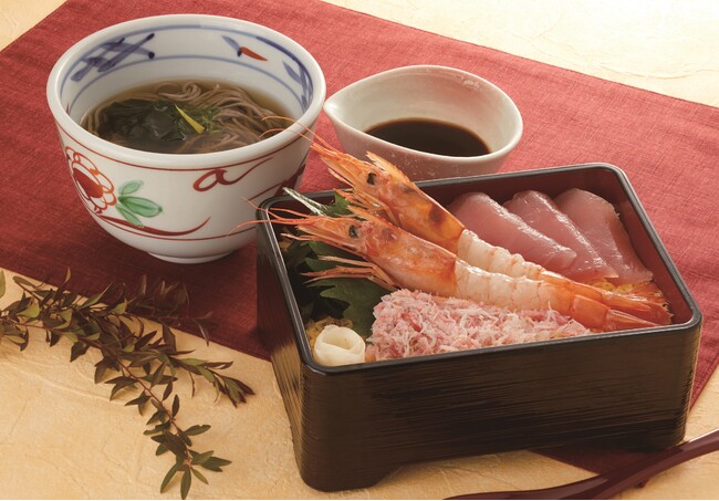 赤海老とかにの海鮮ちらし御膳 1,599円(税込1,758円) 赤海老とかにの海鮮ちらし御膳 1,599円(税込1,758円)