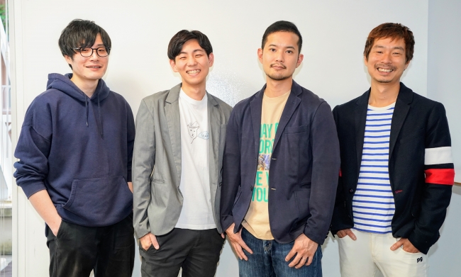 写真左から、CTO 杉田 允、COO 片岡 伶介、CEO 中山 翔太、CSO 恩蔵 優