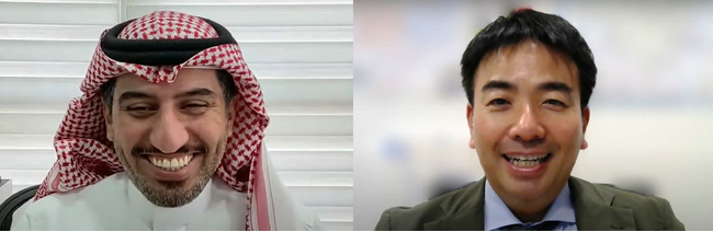 web ArabiaのCEO Mr. Abdullah Mohammed Al-Sabhanとウフル代表取締役社長CEO 園田崇史