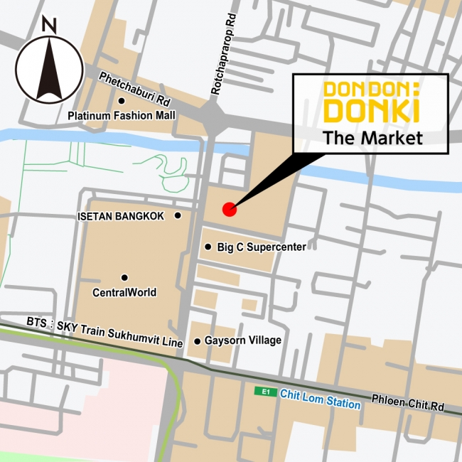 「DON DON DONKI The Market本店」周辺地図