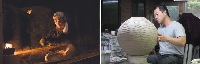 （左）沈壽官さん／（右）荒木陶窯さん