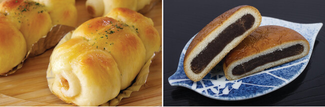 ※写真はイメージです(左:ちくわパン/右:月寒あんぱん) ※写真はイメージです(左:ちくわパン/右:月寒あんぱん)