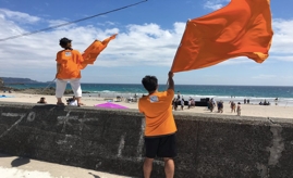 海の祭典での避難訓練(静岡県下田市)