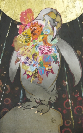 山口 裕子　Yamaguchi Yuko「きらきらひかる」　M10号　紙本彩色、墨、岩絵の具、箔  
