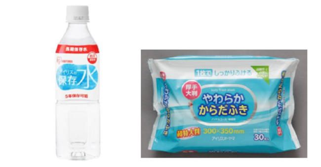 アイリスの保存水500ml/やわらかからだふき30枚入り アイリスの保存水500ml/やわらかからだふき30枚入り