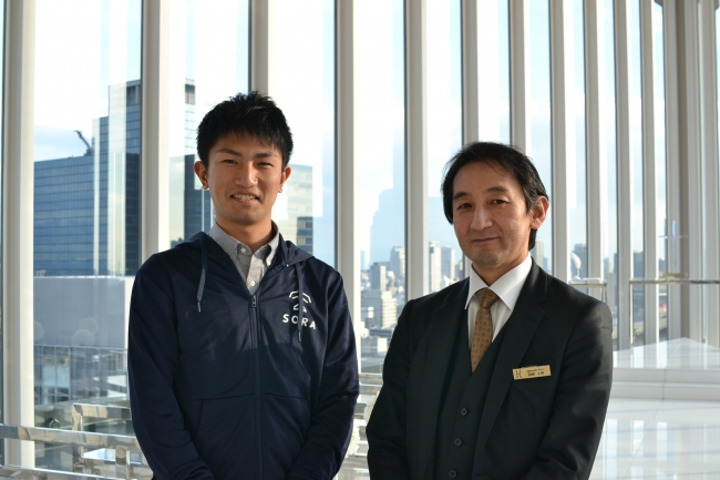 左：宮崎（株式会社空）　右：加藤氏（アルモニーアンブラッセ大阪）