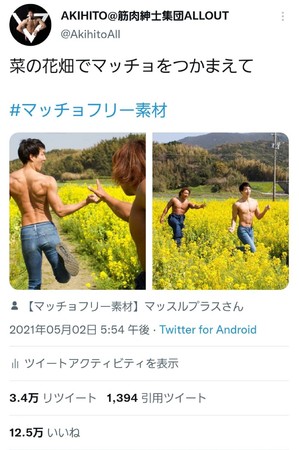 「菜の花でマッチョをつかまえて」