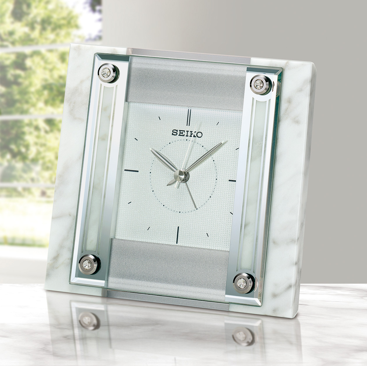 ギフトにお勧め、天然白大理石の小型置時計を発売｜セイコークロック株式会社のプレスリリース