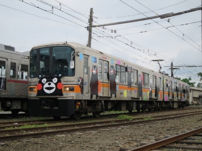 熊本電鉄01形くまモンラッピング電車