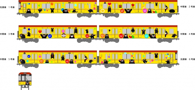 くまモンラッピング電車イメージ