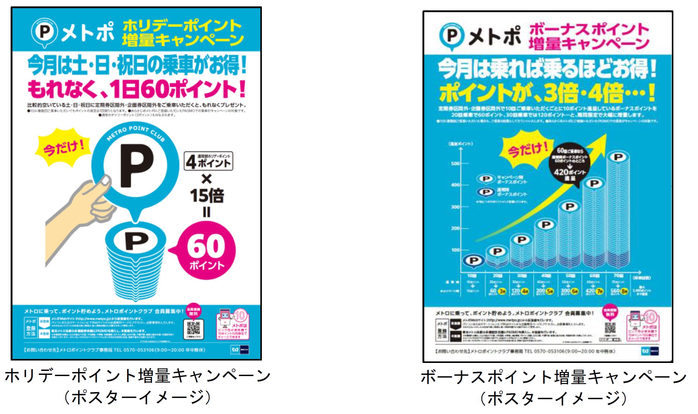 メトポのホリデーポイント及びボーナスポイントの増量キャンペーンを実施します 東京メトロのプレスリリース