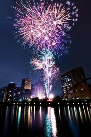 打ち上げ花火などのイベントが開催される東品川海上公園