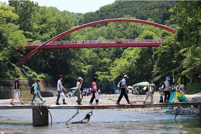 二日目の5km,10kmのコースとなる飯能河原の様子 二日目の5km,10kmのコースとなる飯能河原の様子