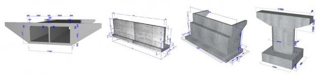 ▲3DA対応製品の例：BOXカルバートの設計・3D配筋／擁壁の設計・3D配筋／橋台の設計・3D配筋／橋脚の設計・3D配筋