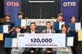 オーチス主催のSTEMプレゼンコンテストのアジア太平洋地域大会で上位に輝いた高校生チームを表彰