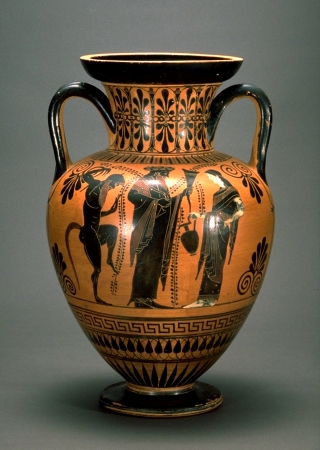 ディオニュソス神を描いた壺（ギリシア・前6世紀）平山郁夫シルクロード美術館蔵