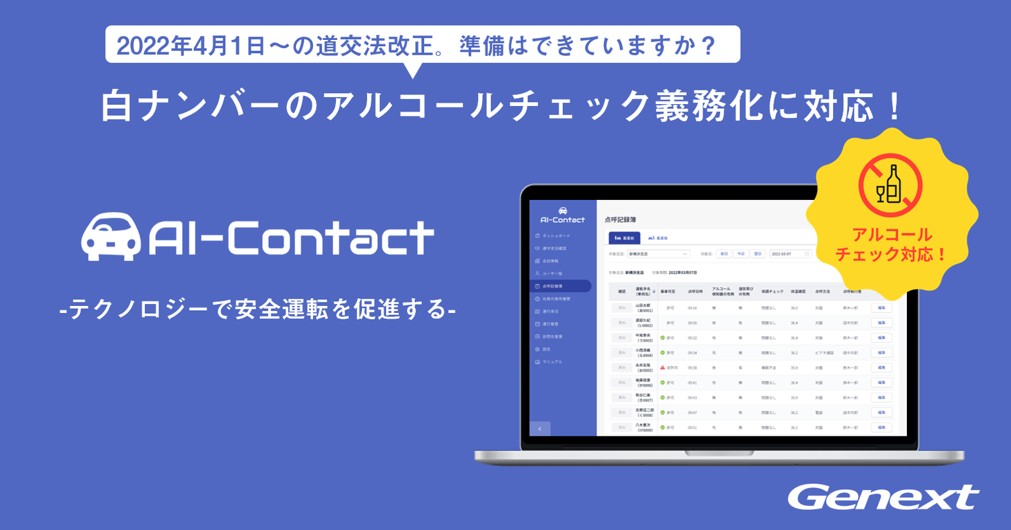 社用車アルコールチェック管理を交通安全アプリ Ai Contact で提供開始 Press Room Plug And Play Japan 社用車アルコールチェック管理を交通安全アプリ Ai Contact で提供開始 Press Room Plug And Play Japan