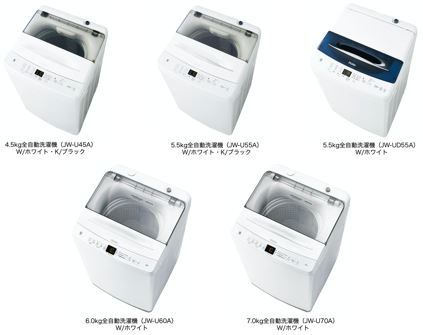ハイアール Haier 全自動洗濯機 ホワイト 10kg  ローデザイン JW-HD100A