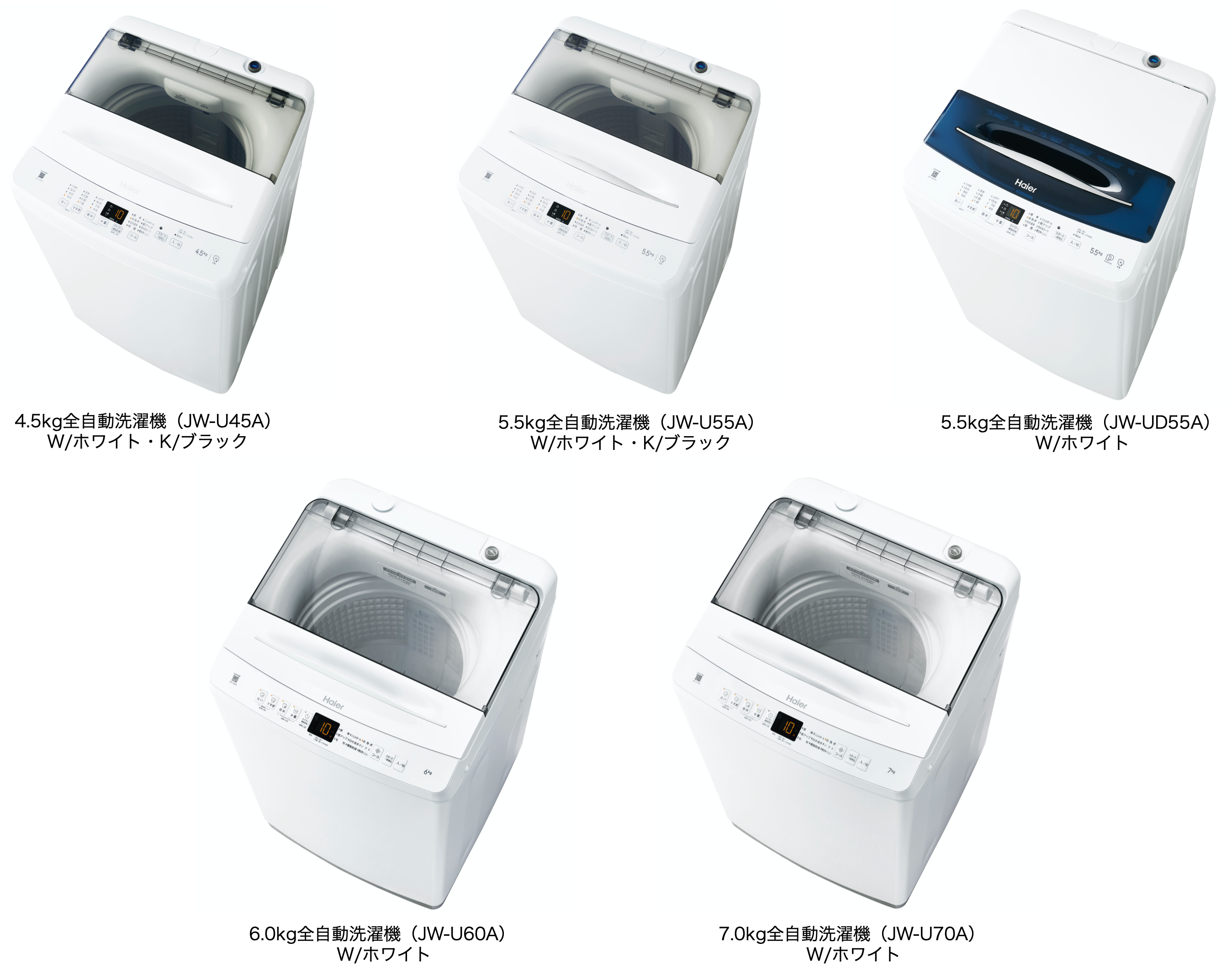 愛用 11719 一人暮らし洗濯機 Haier JW-C55A 2018年製5.5kg 洗濯機 ...