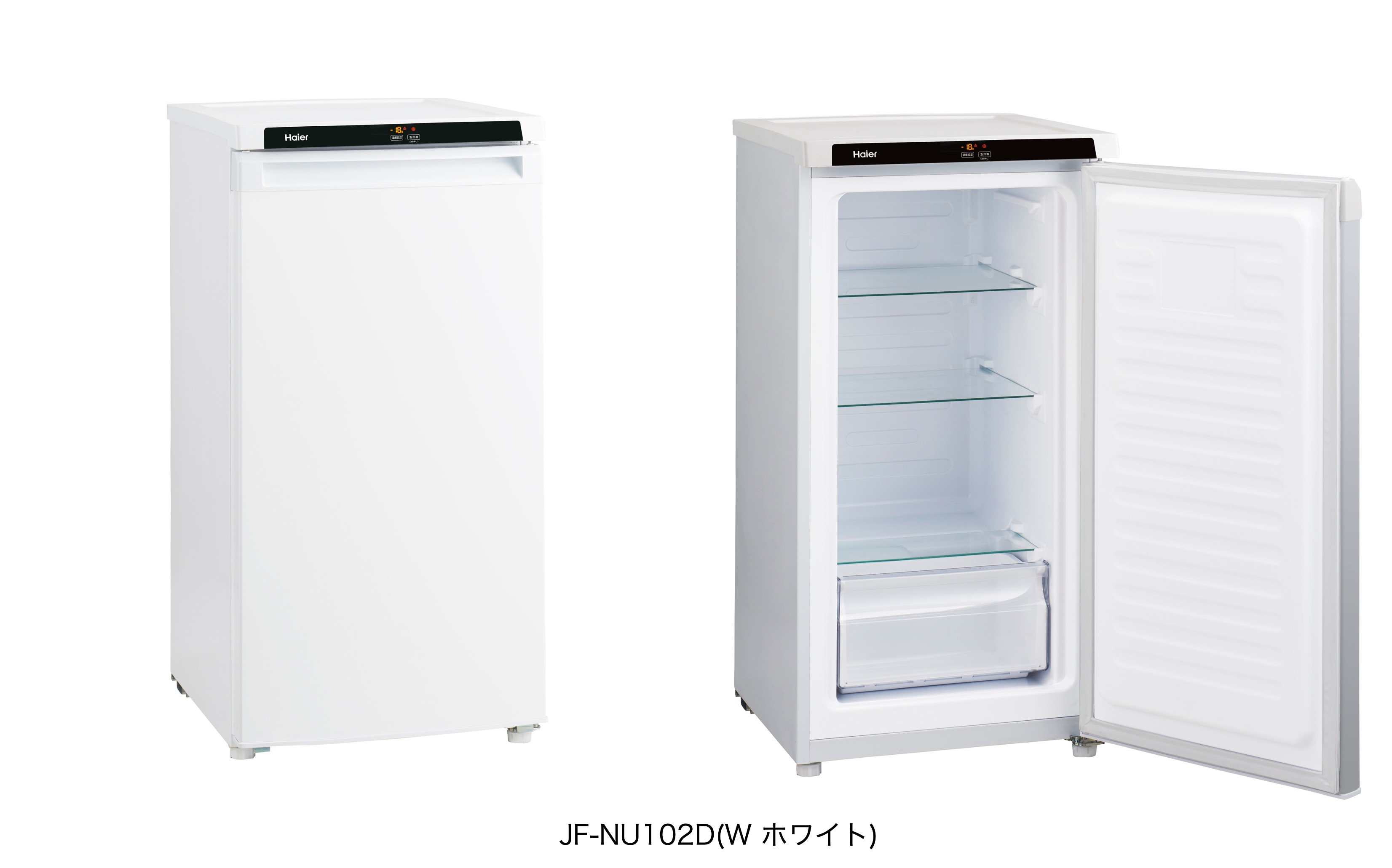 格安大得価ハイアール　前開き式　冷凍庫　１０２Ｌ　ＨａｉｅｒJF-NU102C-W 冷蔵庫・冷凍庫