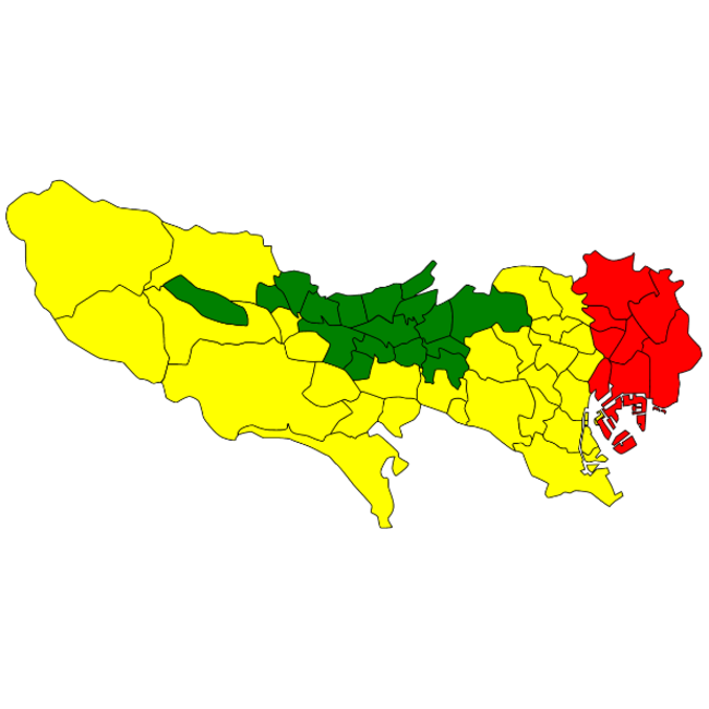 緑：80点以上(安全)　黄：55点以上(普通)　赤：55点未満(注意)