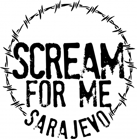 【ロゴ（白）】IRON　MAIDEN　ブルースディッキンソン　映画SFMSScream For Me Sarajevo