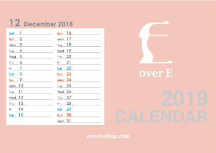「overEオリジナルカレンダー」
