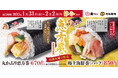 美味しさも福もぎゅっと詰めました『丸かぶり恵方巻』『極上海鮮巻(ハーフサイズ)』願いを込めて丸かぶり!