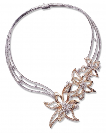 オートクチュールジュエリー（参考商品） K18 White gold and pink gold with diamond necklace.