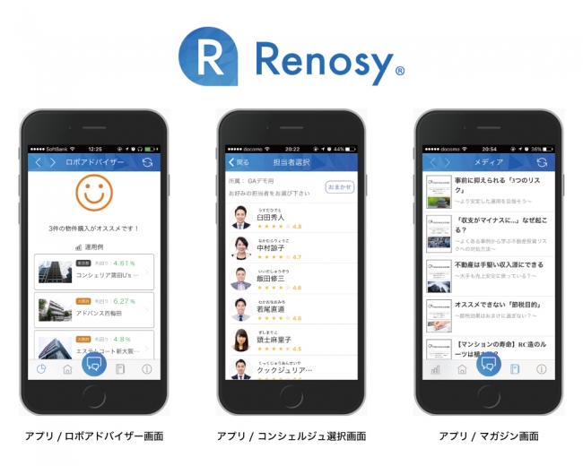 Renosy(投資版)Ver2.0.0アプリ画面