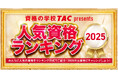 資格の学校TACが『2025年 人気資格ランキング』を発表