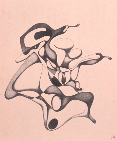 詩画集『妖精の距離』より《蝸牛の劇場》1937年、新潟市美術館