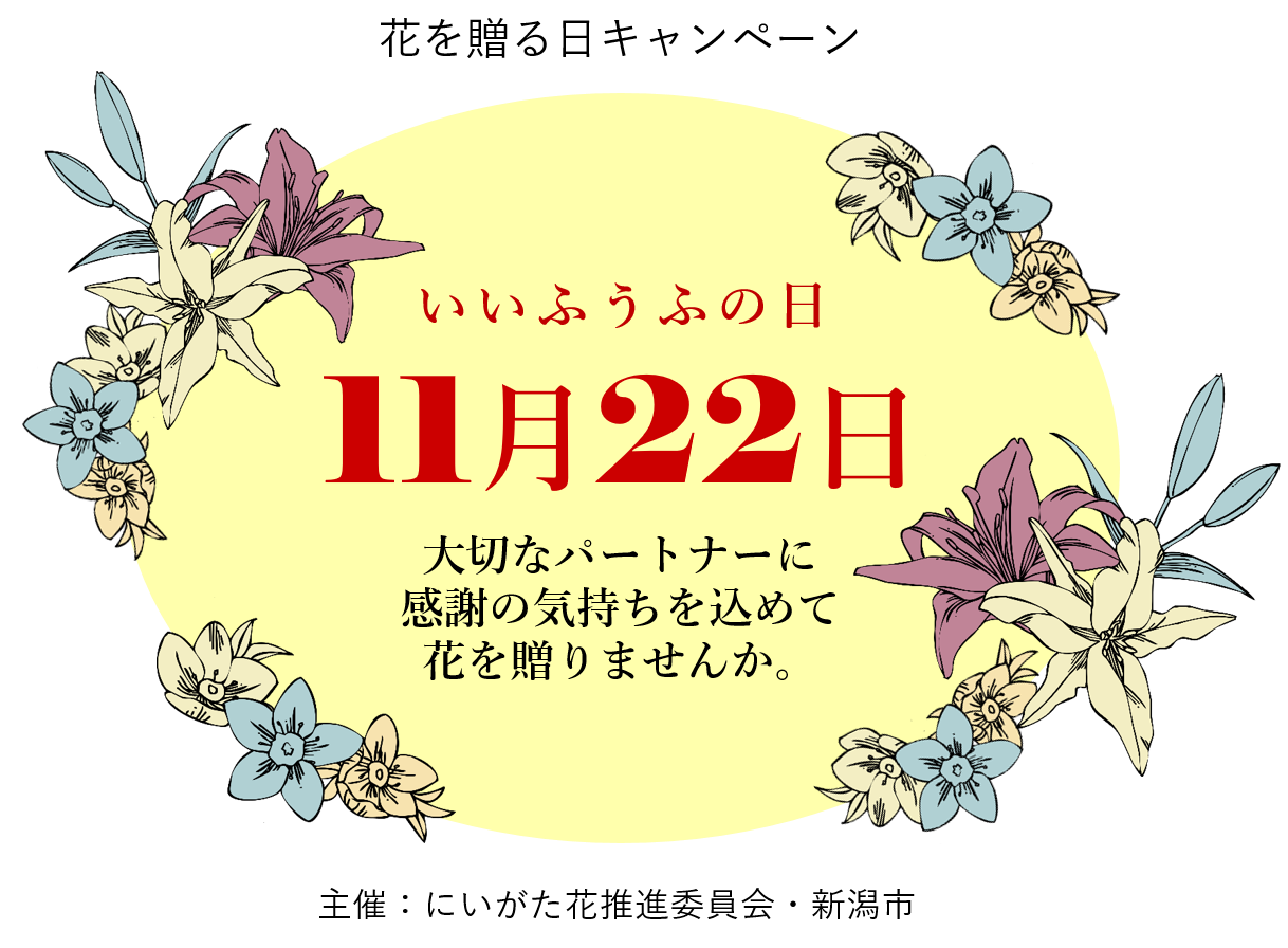 いい夫婦の日 に向けた花の展示を新潟市内各所で実施します 新潟市のプレスリリース