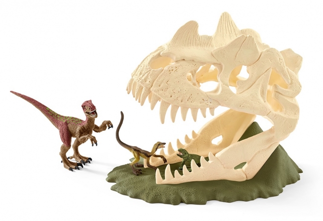 恐竜シリーズから 恐竜のがい骨のワナで遊べる恐竜フィギュア付き