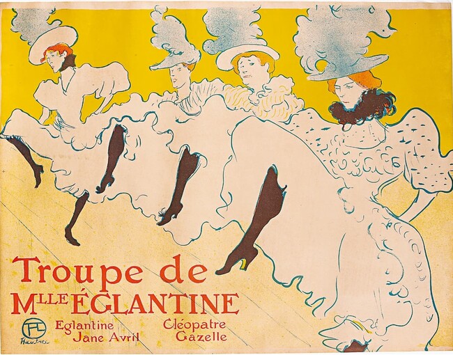 《エグランティーヌ嬢一座》1896年　61.7×80.4cm　リトグラフ