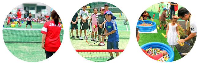 年間を通じてたくさんのテニスイベントでにぎわう べんてんひろば・ ITCテニススクール