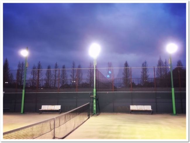 掖谷公園テニススクール ナイター照明設置