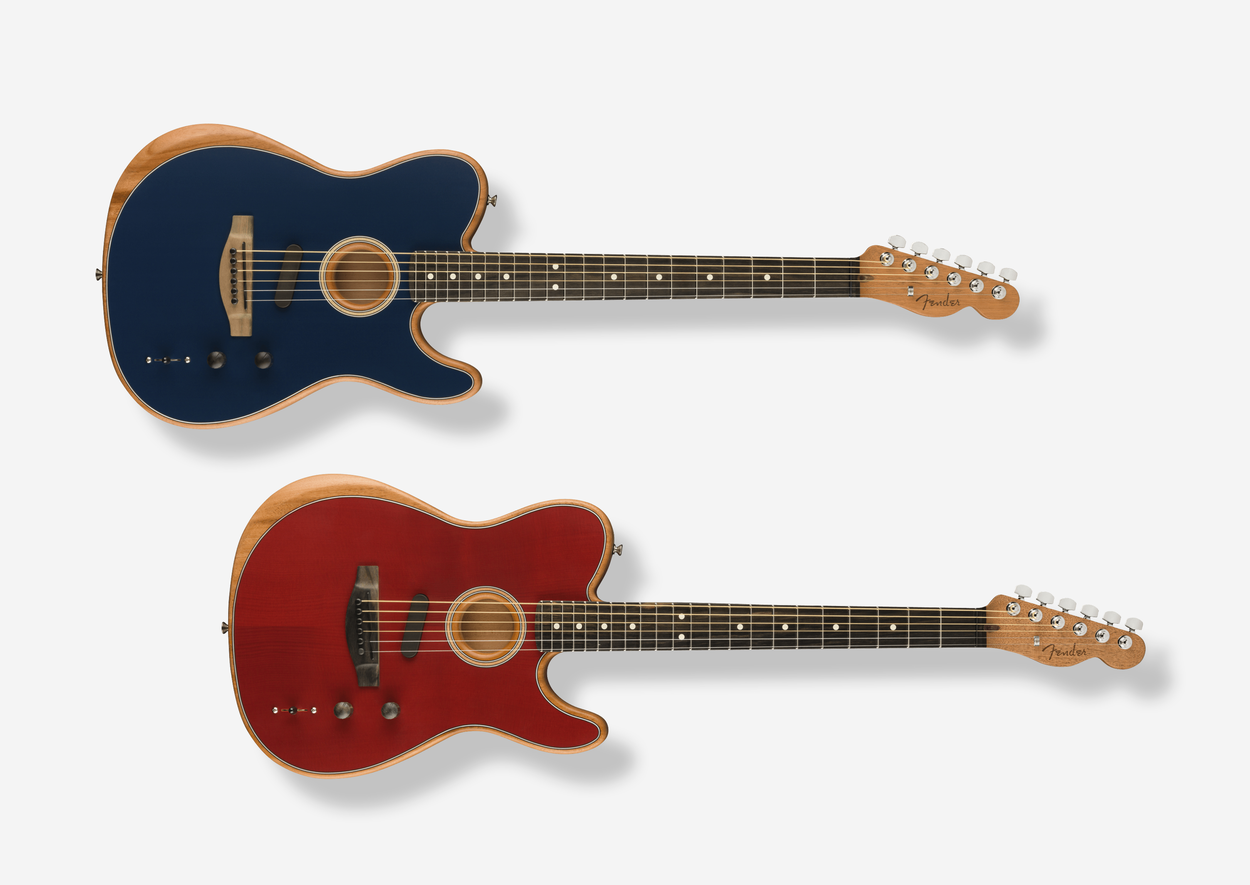 アコースティックとエレキが融合した次世代ギター American Acoustasonic Telecaster に新色 クリムゾンレッド スティールブルー が登場 4月30日より国内販売を開始 フェンダーミュージックのプレスリリース