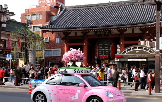 世界に1台しかない桜色の サクラサク ニュービートル が桜前線にあわせて日本を縦断 フォルクスワーゲン グループ ジャパン 株式会社のプレスリリース