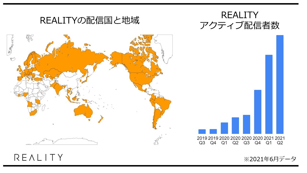 REALITY、全世界62の国と地域に配信を拡大
