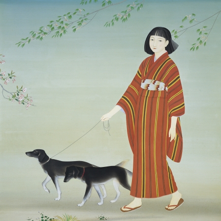 菊池契月《散策》1934（昭和9）年　　京都市美術館蔵