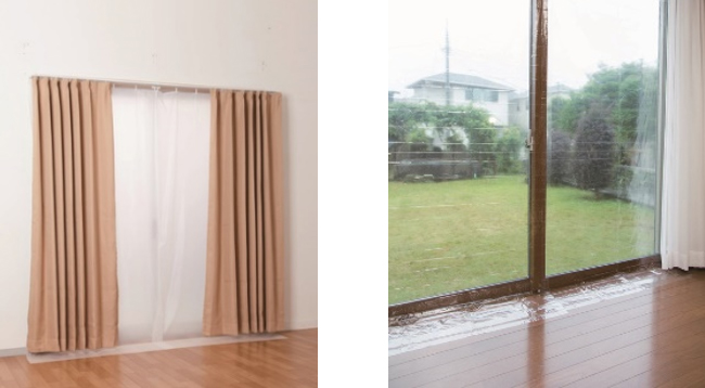 窓やカーテンの隙間から伝わる冷気や熱気をカットし冷暖房効率を向上 