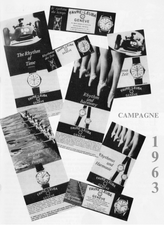 1963年、ファーブル・ルーバのドイツにおけるドレスウォッチのキャンペーン広告