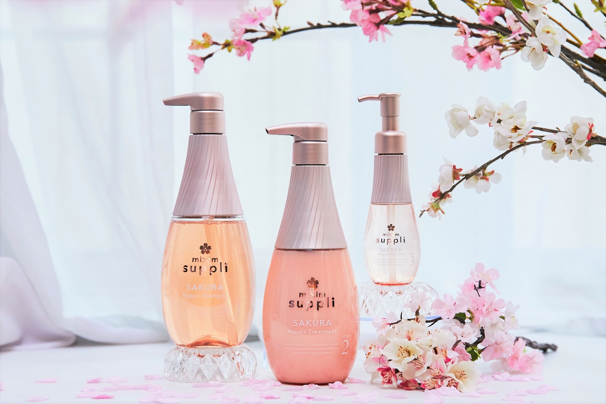 この春はバスルームでお花見を！！～ 髪を補修するサプリメント 