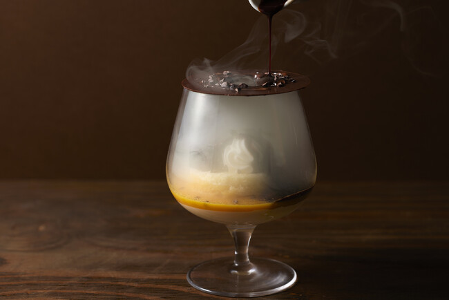 大人のチョコレートパフェ　瞬間スモーク