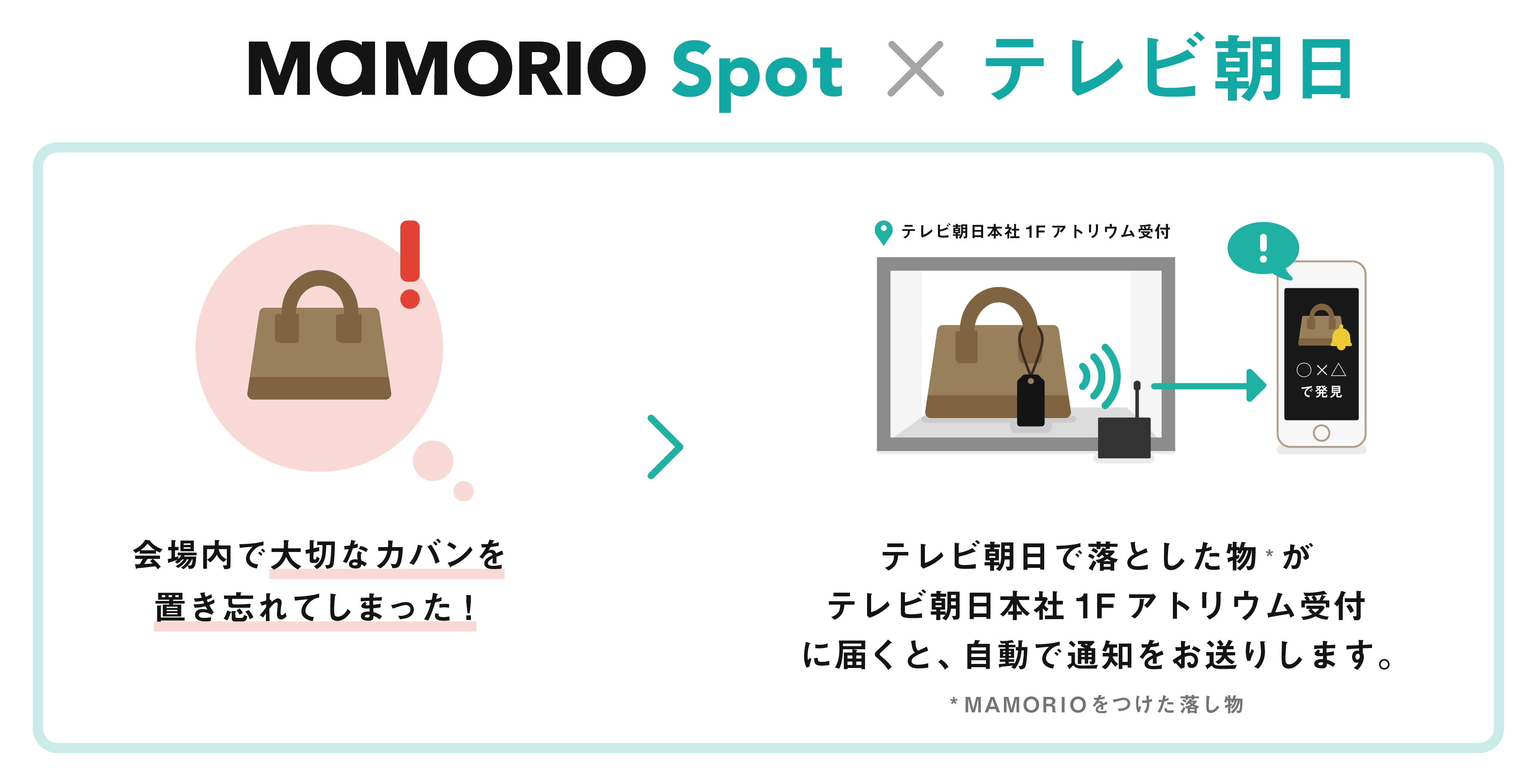 Mamorio テレビ朝日と連携しテレビ朝日本社でiotを活用した お忘れ物自動通知サービス を提供 Mamorio株式会社のプレスリリース