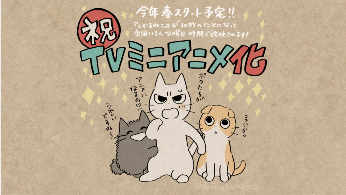 フラッグシップオーケストラ Twitterで人気の しかるねこ Tvミニアニメ化アニメーションを制作 株式会社フラッグシップオーケストラのプレスリリース