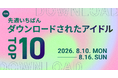 【先週いちばんダウンロードされたアイドルTOP10】