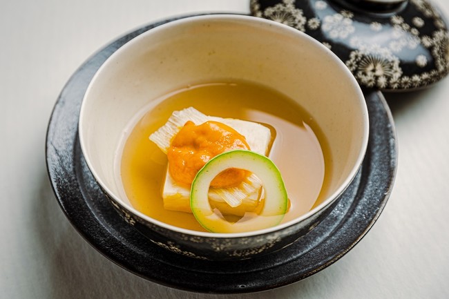 [椀物]とうもろこし真丈　雲丹　蛇の目メロン 蓮芋